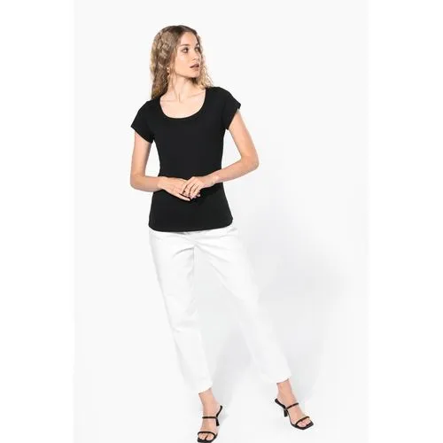 T-shirt col bateau manches courtes femme