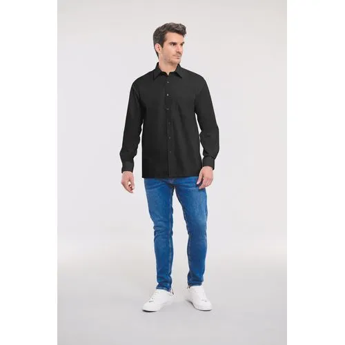 Chemise homme popeline pur coton manches longues
