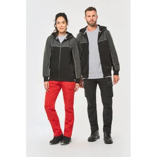 Veste molleton bicolore zippée à capuche écoresponsable unisexe