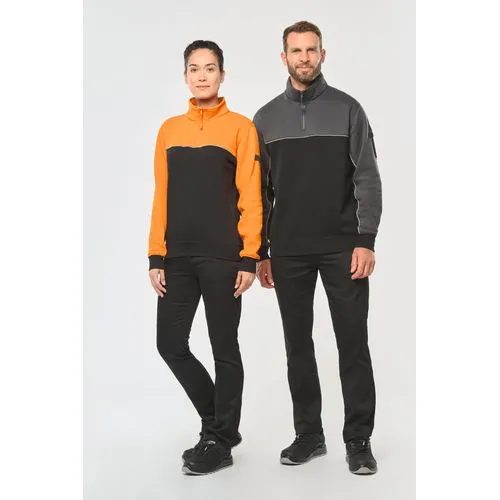 Sweat-shirt écoresponsable col zippé unisexe
