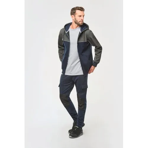 Veste molleton bicolore zippée à capuche écoresponsable unisexe 3 Pantalon molleton cargo écoresponsable homme