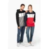 Sweat-shirt tricolore à capuche unisexe