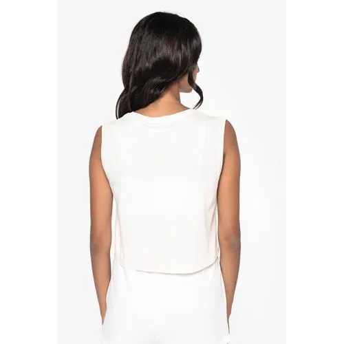 T-shirt écoresponsable  crop sans manche femme