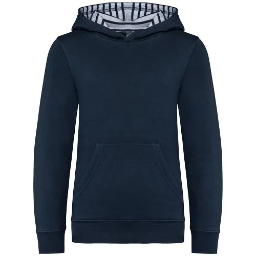 Sweat-shirt à capuche contrastée à motifs enfant unisexe