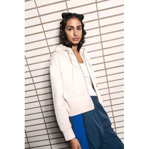 Sweat-shirt écoresponsable zippé à capuche French Terry femme