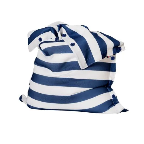 Pouf déhoussable à rayures