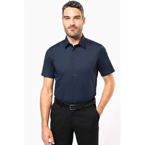 Chemise coton / élasthanne manches courtes