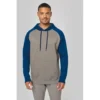 Sweat-shirt à capuche bicolore unisexe