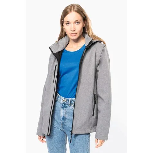 Veste Softshell 3 couches à capuche avec manches amovibles unisexe