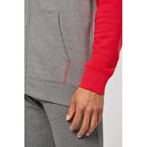 Veste molleton zippée capuche bicolore unisexe 12 Veste molleton zippée capuche bicolore unisexe