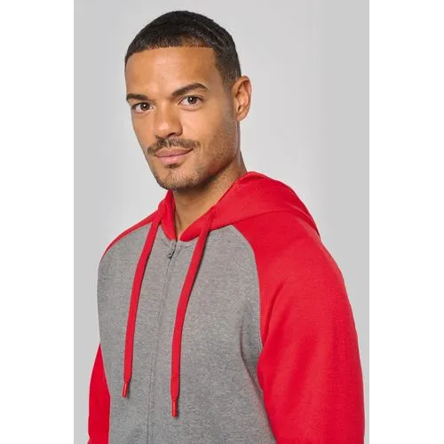 Veste molleton zippée capuche bicolore unisexe 6 Veste molleton zippée capuche bicolore unisexe