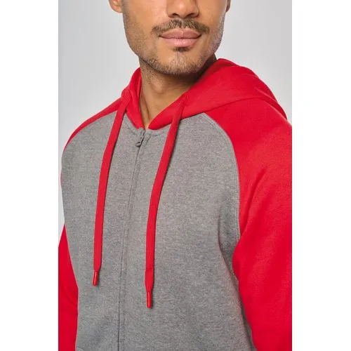 Veste molleton zippée capuche bicolore unisexe 10 Veste molleton zippée capuche bicolore unisexe