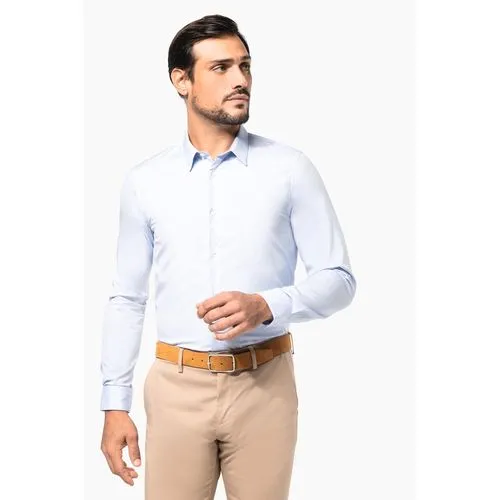 Chemise popeline manches longues homme