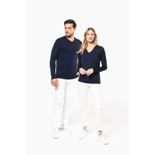 Pull Mérinos col V homme