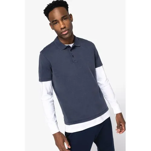 Polo écoresponsable délavé en jersey homme