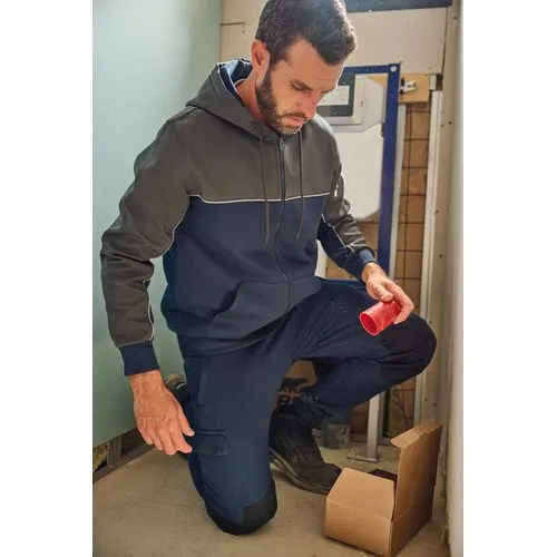 Veste molleton bicolore zippée à capuche écoresponsable unisexe 7 Pantalon molleton cargo écoresponsable homme