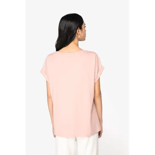 T-shirt écoresponsable manches à revers femme
