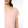 T-shirt écoresponsable manches à revers femme