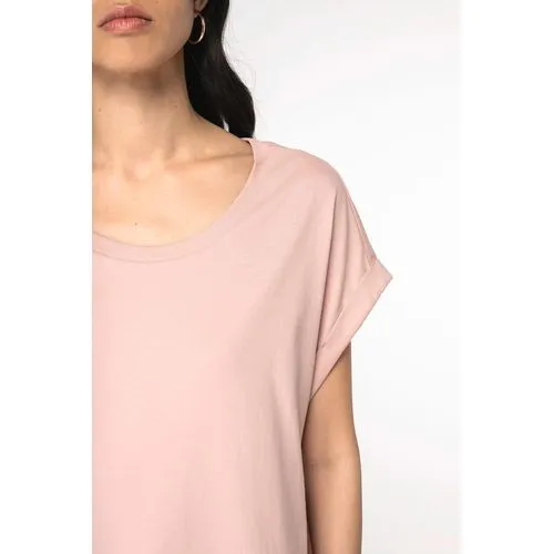 T-shirt écoresponsable manches à revers femme