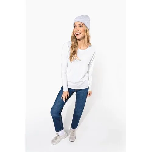 T-shirt col rond manches longues femme