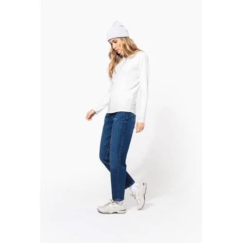 T-shirt col rond manches longues femme