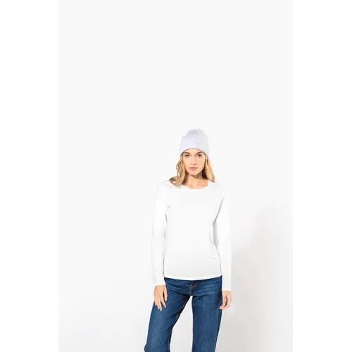 T-shirt col rond manches longues femme