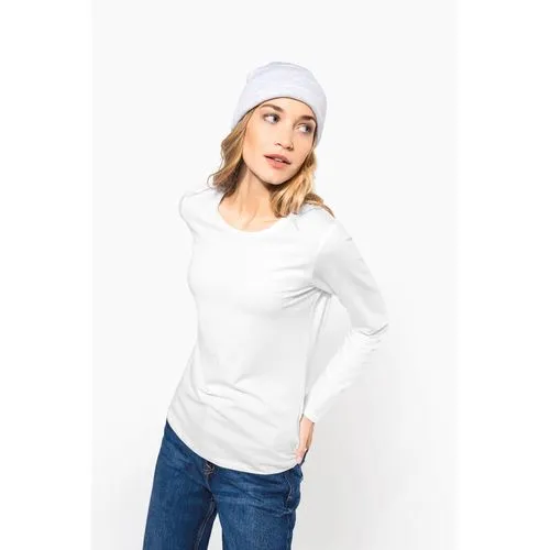 T-shirt col rond manches longues femme