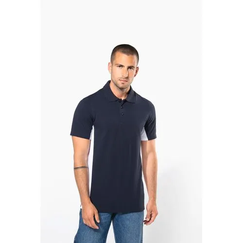 Polo piqué manches courtes bicolore homme