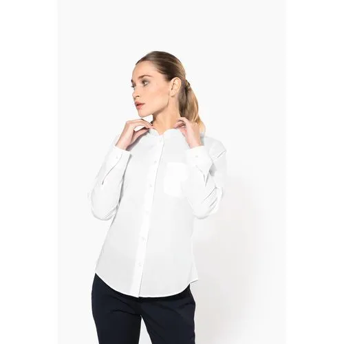 Chemise col mao manches longues femme
