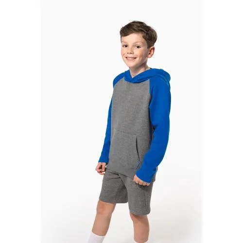 Sweat-shirt capuche bicolore enfant
