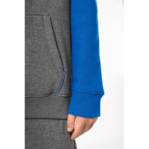 Sweat-shirt capuche bicolore enfant