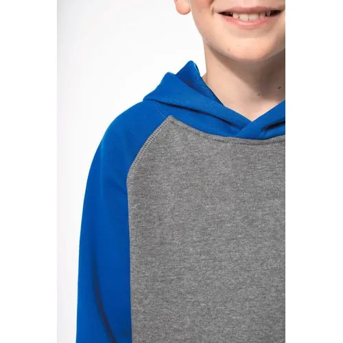 Sweat-shirt capuche bicolore enfant