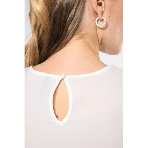 Blouse crêpe manches courtes femme