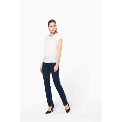 Blouse crêpe manches courtes femme