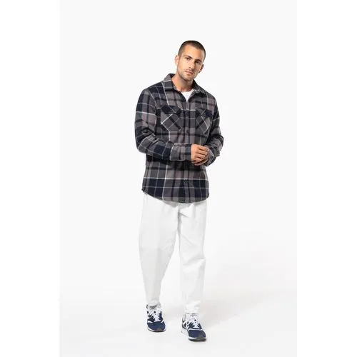 Surchemise à carreaux doublée sherpa homme