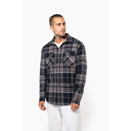 Surchemise à carreaux doublée sherpa homme