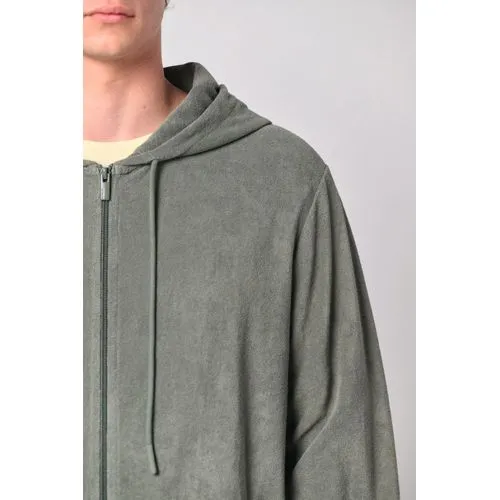 Sweat-shirt écoresponsable en éponge zippé à capuche homme