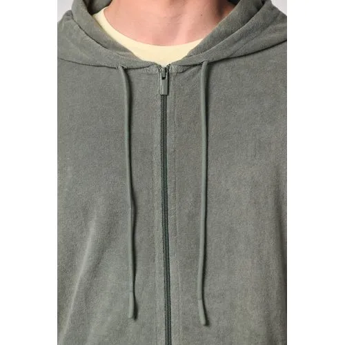 Sweat-shirt écoresponsable en éponge zippé à capuche homme