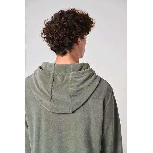 Sweat-shirt écoresponsable en éponge zippé à capuche homme