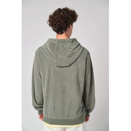 Sweat-shirt écoresponsable en éponge zippé à capuche homme