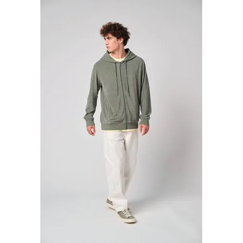 Sweat-shirt écoresponsable en éponge zippé à capuche homme