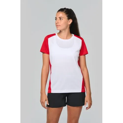 T-shirt de sport écoresponsable bicolore femme