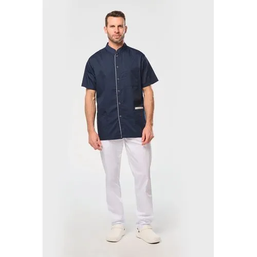 Blouse polycoton avec boutons-pression homme