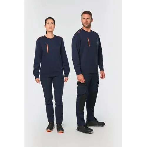 Sweat-shirt Day To Day zip poche contrastée unisexe