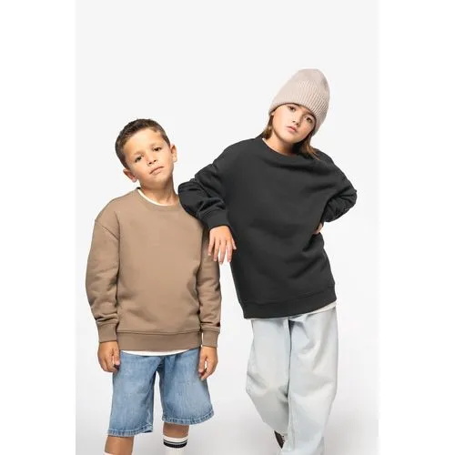 Sweat-shirt écoresponsable à col rond oversize enfant