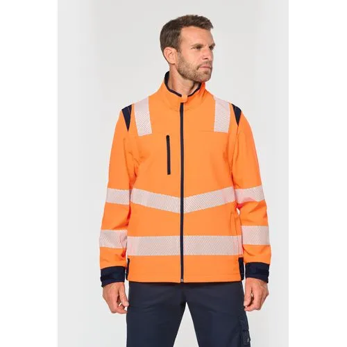 Veste softshell de sécurité recyclée avec manches détachables unisexe 2 Veste softshell de sécurité recyclée avec manches détachables unisexe