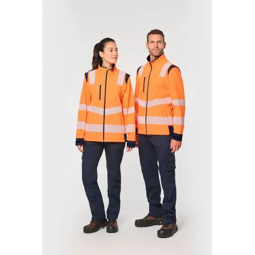 Veste softshell de sécurité recyclée avec manches détachables unisexe