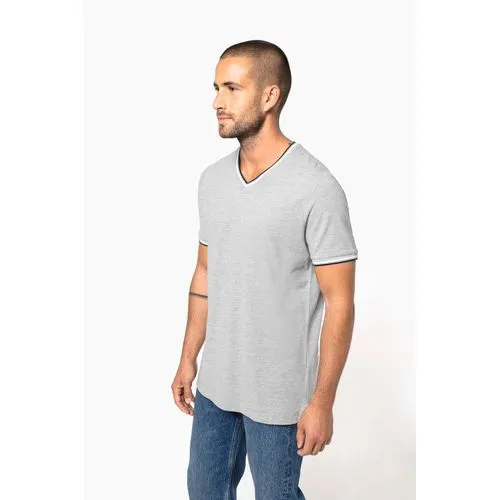 T-shirt maille piquée col V homme
