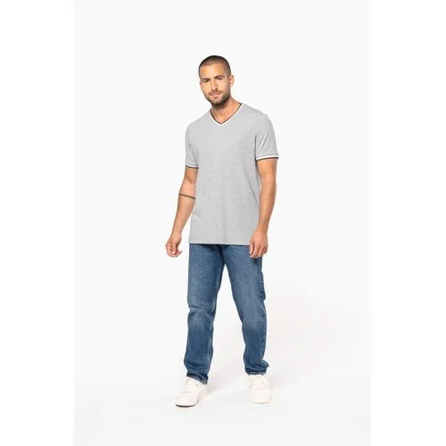T-shirt maille piquée col V homme