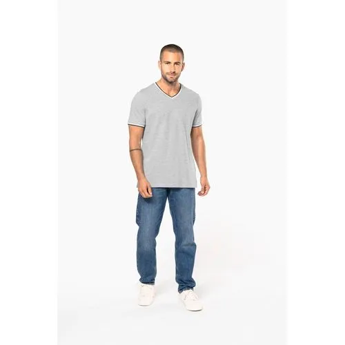 T-shirt maille piquée col V homme